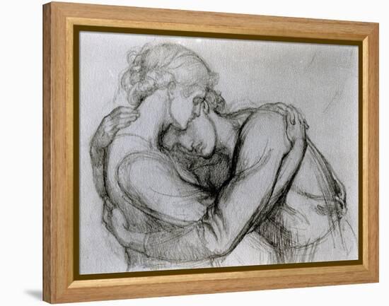 Study for 'The Blessed Damozel', C.1876 (Graphite on Paper)-Dante Gabriel Rossetti-Framed Premier Image Canvas