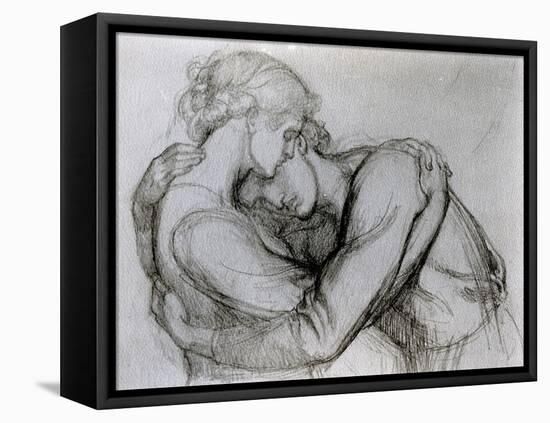 Study for 'The Blessed Damozel', C.1876 (Graphite on Paper)-Dante Gabriel Rossetti-Framed Premier Image Canvas