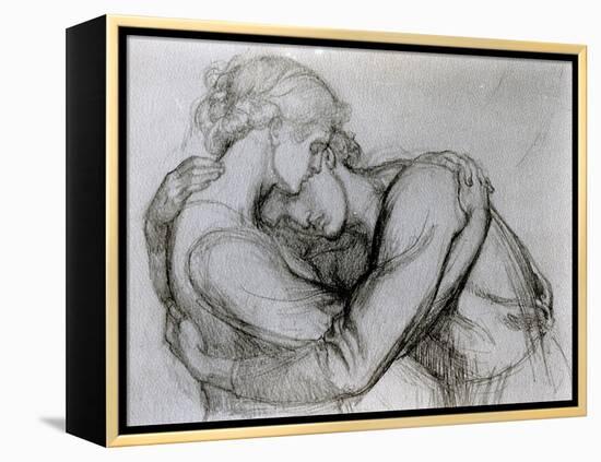 Study for 'The Blessed Damozel', C.1876 (Graphite on Paper)-Dante Gabriel Rossetti-Framed Premier Image Canvas