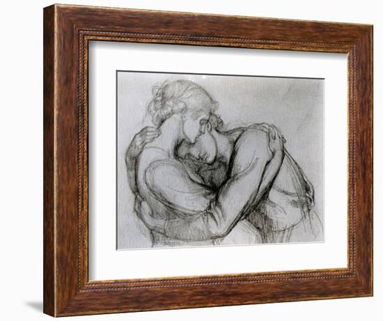 Study for 'The Blessed Damozel', C.1876 (Graphite on Paper)-Dante Gabriel Rossetti-Framed Giclee Print