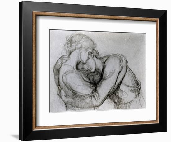 Study for 'The Blessed Damozel', C.1876 (Graphite on Paper)-Dante Gabriel Rossetti-Framed Giclee Print