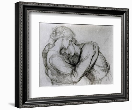 Study for 'The Blessed Damozel', C.1876 (Graphite on Paper)-Dante Gabriel Rossetti-Framed Giclee Print