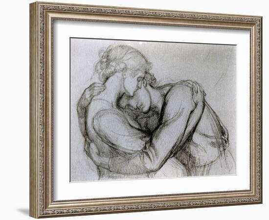 Study for 'The Blessed Damozel', C.1876 (Graphite on Paper)-Dante Gabriel Rossetti-Framed Giclee Print