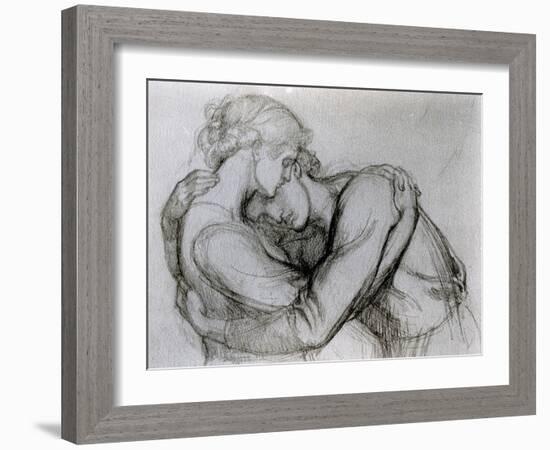 Study for 'The Blessed Damozel', C.1876 (Graphite on Paper)-Dante Gabriel Rossetti-Framed Giclee Print