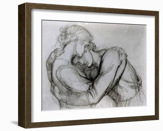 Study for 'The Blessed Damozel', C.1876 (Graphite on Paper)-Dante Gabriel Rossetti-Framed Giclee Print