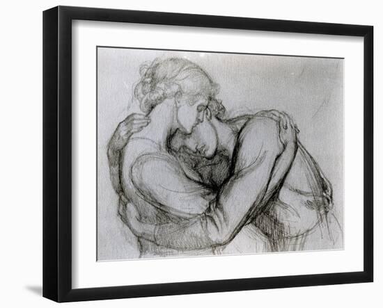 Study for 'The Blessed Damozel', C.1876 (Graphite on Paper)-Dante Gabriel Rossetti-Framed Giclee Print