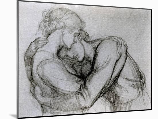 Study for 'The Blessed Damozel', C.1876 (Graphite on Paper)-Dante Gabriel Rossetti-Mounted Giclee Print