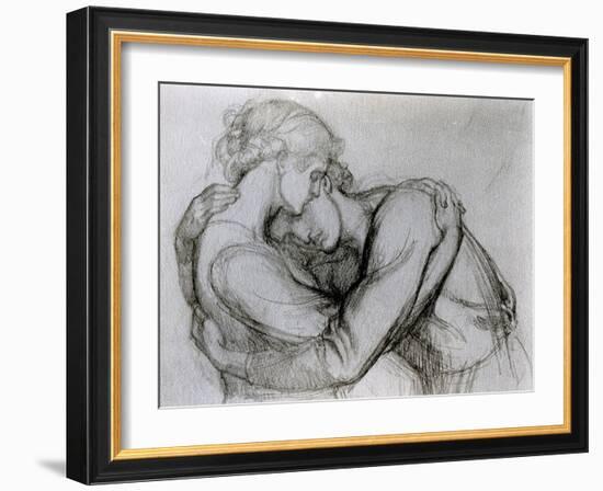 Study for 'The Blessed Damozel', C.1876 (Graphite on Paper)-Dante Gabriel Rossetti-Framed Giclee Print