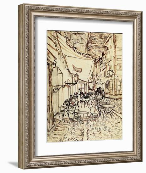 Study for the Cafe Terrace at Night-Vincent van Gogh-Framed Giclee Print