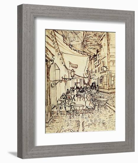 Study for the Cafe Terrace at Night-Vincent van Gogh-Framed Giclee Print