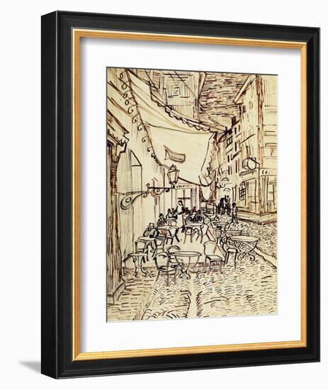 Study for the Cafe Terrace at Night-Vincent van Gogh-Framed Giclee Print