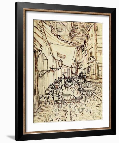 Study for the Cafe Terrace at Night-Vincent van Gogh-Framed Giclee Print