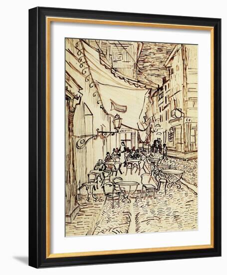 Study for the Cafe Terrace at Night-Vincent van Gogh-Framed Giclee Print