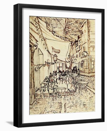 Study for the Cafe Terrace at Night-Vincent van Gogh-Framed Giclee Print
