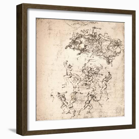 Study for the cartoon of the Battle of Anghiari, c1472-c1505 (1883)-Leonardo Da Vinci-Framed Giclee Print