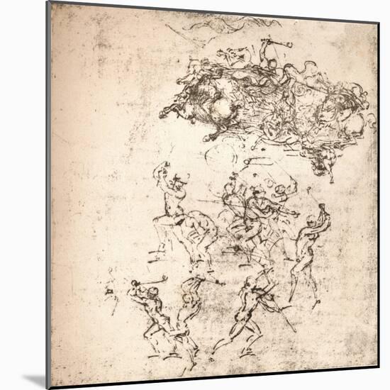 Study for the cartoon of the Battle of Anghiari, c1472-c1505 (1883)-Leonardo Da Vinci-Mounted Giclee Print