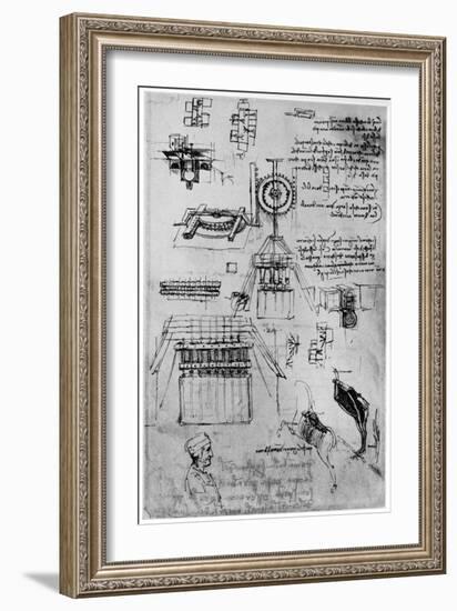 Study for the Casting of the Sforza Monument, C1493-Leonardo da Vinci-Framed Giclee Print