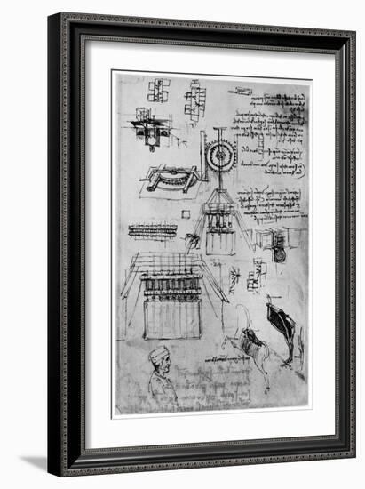 Study for the Casting of the Sforza Monument, C1493-Leonardo da Vinci-Framed Giclee Print