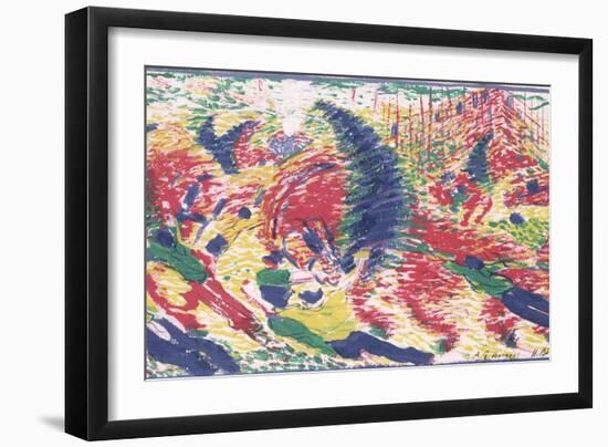 Study for 'The City Rises', 1910-Umberto Boccioni-Framed Giclee Print