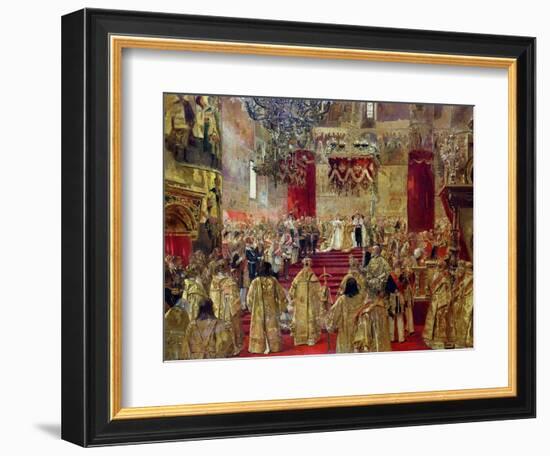 Study for the Coronation of Tsar Nicholas II (1868-1918) and Tsarina Alexandra (1872-1918)-Henri Gervex-Framed Giclee Print