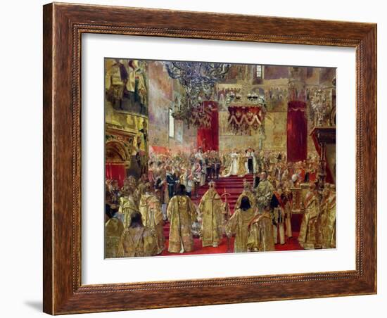 Study for the Coronation of Tsar Nicholas II (1868-1918) and Tsarina Alexandra (1872-1918)-Henri Gervex-Framed Giclee Print