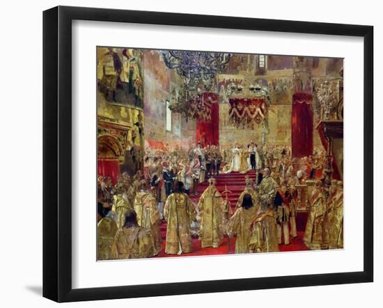 Study for the Coronation of Tsar Nicholas II (1868-1918) and Tsarina Alexandra (1872-1918)-Henri Gervex-Framed Giclee Print