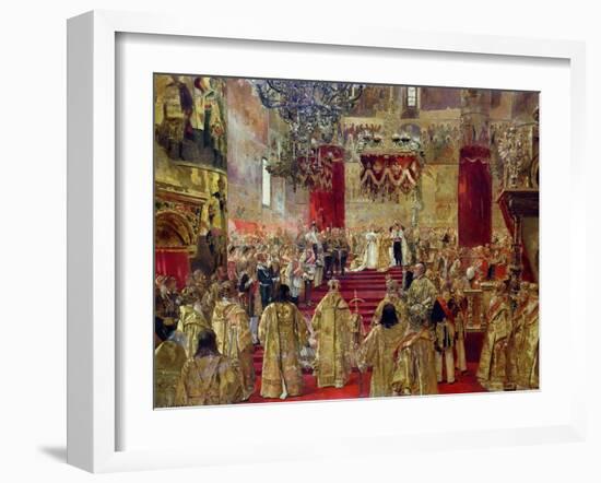 Study for the Coronation of Tsar Nicholas II (1868-1918) and Tsarina Alexandra (1872-1918)-Henri Gervex-Framed Giclee Print