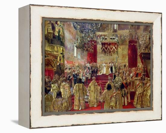 Study for the Coronation of Tsar Nicholas II (1868-1918) and Tsarina Alexandra (1872-1918)-Henri Gervex-Framed Premier Image Canvas