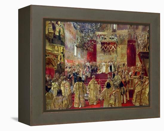 Study for the Coronation of Tsar Nicholas II (1868-1918) and Tsarina Alexandra (1872-1918)-Henri Gervex-Framed Premier Image Canvas