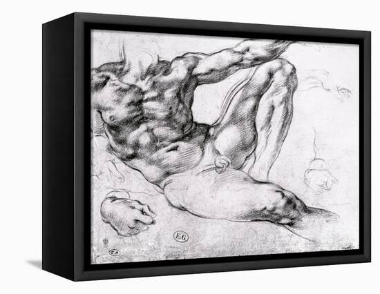 Study for the Creation of Adam-Michelangelo Buonarroti-Framed Premier Image Canvas