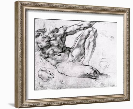 Study for the Creation of Adam-Michelangelo Buonarroti-Framed Giclee Print