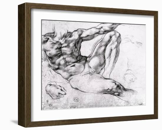 Study for the Creation of Adam-Michelangelo Buonarroti-Framed Giclee Print