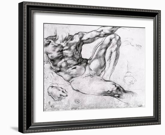 Study for the Creation of Adam-Michelangelo Buonarroti-Framed Giclee Print