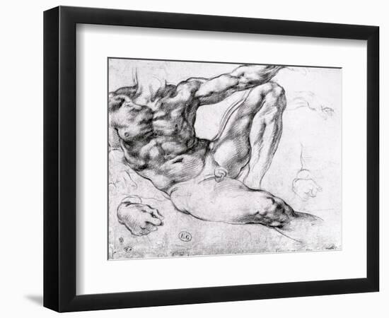 Study for the Creation of Adam-Michelangelo Buonarroti-Framed Giclee Print