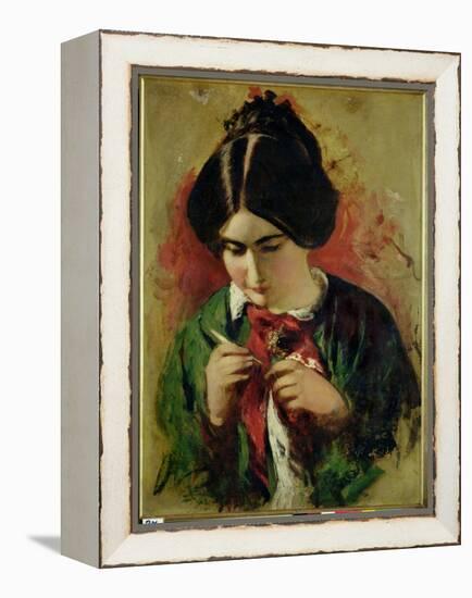 Study for the Crochet Worker, Miss Mary Ann Purdon-William Etty-Framed Premier Image Canvas