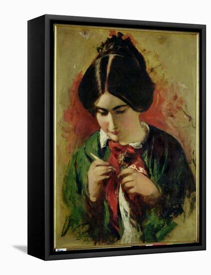 Study for the Crochet Worker, Miss Mary Ann Purdon-William Etty-Framed Premier Image Canvas