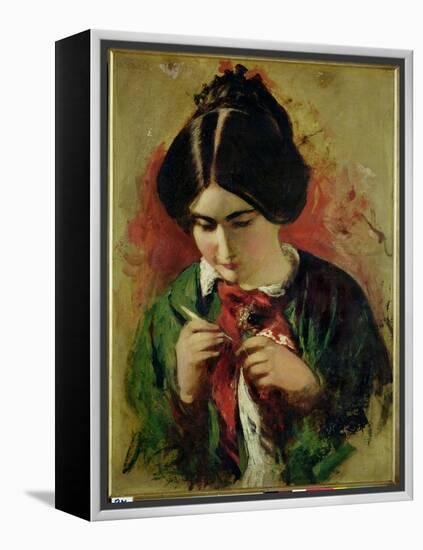 Study for the Crochet Worker, Miss Mary Ann Purdon-William Etty-Framed Premier Image Canvas