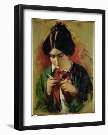 Study for the Crochet Worker, Miss Mary Ann Purdon-William Etty-Framed Giclee Print