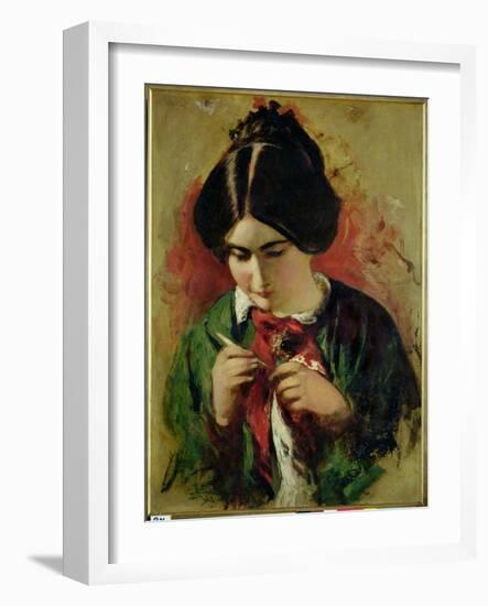 Study for the Crochet Worker, Miss Mary Ann Purdon-William Etty-Framed Giclee Print