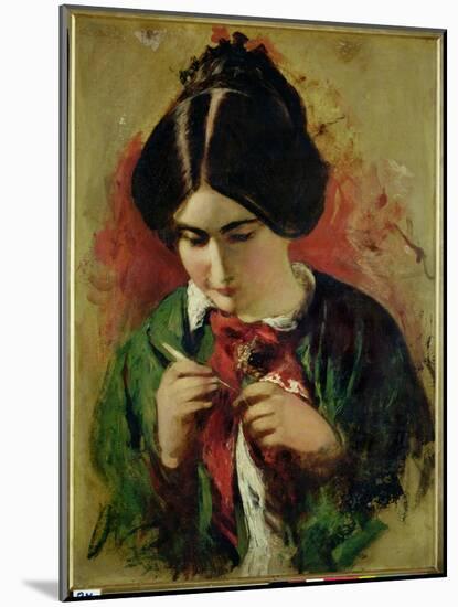 Study for the Crochet Worker, Miss Mary Ann Purdon-William Etty-Mounted Giclee Print