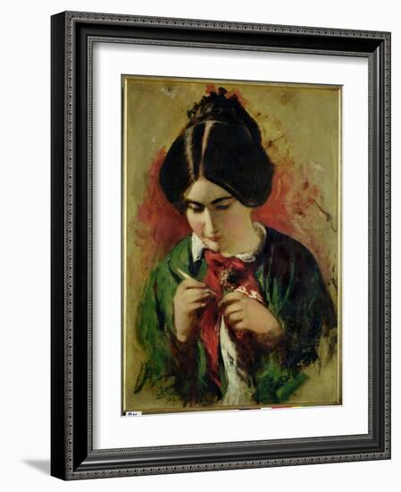 Study for the Crochet Worker, Miss Mary Ann Purdon-William Etty-Framed Giclee Print