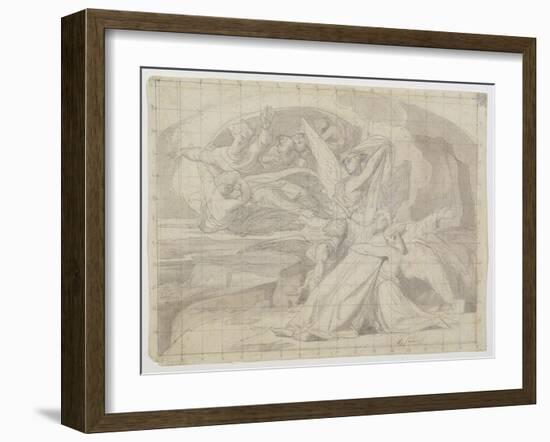 Study for the Death of Moses, 1851 (Pen & Ink, Wash, Pencil and Gouache on Paper) (See 225068)-Alexandre Cabanel-Framed Giclee Print