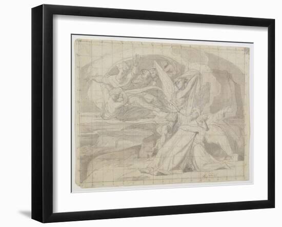 Study for the Death of Moses, 1851 (Pen & Ink, Wash, Pencil and Gouache on Paper) (See 225068)-Alexandre Cabanel-Framed Giclee Print