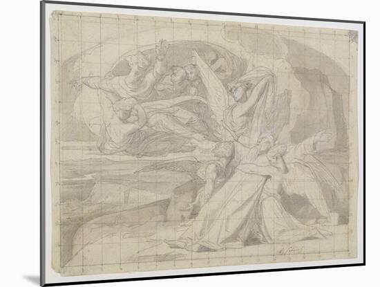 Study for the Death of Moses, 1851 (Pen & Ink, Wash, Pencil and Gouache on Paper) (See 225068)-Alexandre Cabanel-Mounted Giclee Print