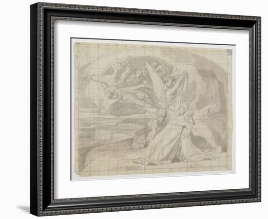 Study for the Death of Moses, 1851 (Pen & Ink, Wash, Pencil and Gouache on Paper) (See 225068)-Alexandre Cabanel-Framed Giclee Print