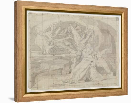 Study for the Death of Moses, 1851 (Pen & Ink, Wash, Pencil and Gouache on Paper) (See 225068)-Alexandre Cabanel-Framed Premier Image Canvas