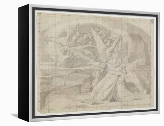 Study for the Death of Moses, 1851 (Pen & Ink, Wash, Pencil and Gouache on Paper) (See 225068)-Alexandre Cabanel-Framed Premier Image Canvas