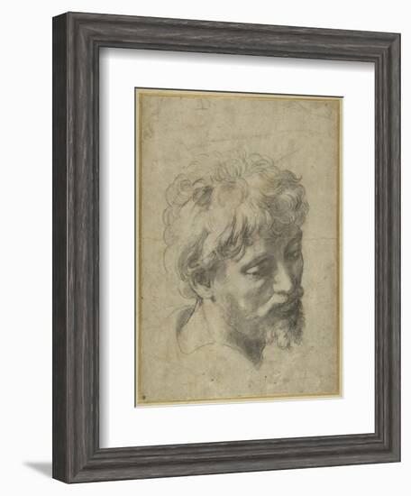 Study for the Disciple at the Extreme Left of 'The Transfiguration'-Raphael-Framed Giclee Print