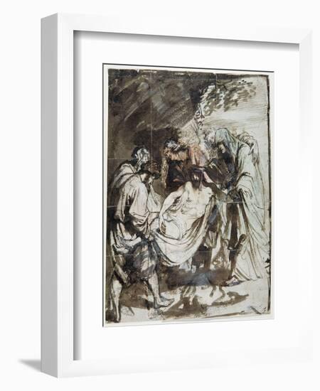 Study for the Entombment, C.1617-18-Sir Anthony Van Dyck-Framed Giclee Print