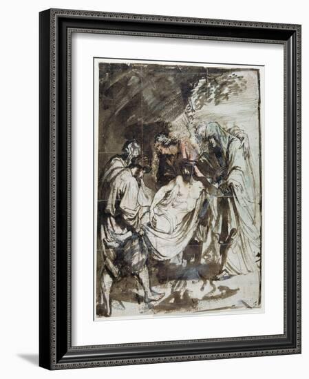 Study for the Entombment, C.1617-18-Sir Anthony Van Dyck-Framed Giclee Print